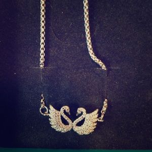 Natalia Bright Swarovski Necklace Double Swan